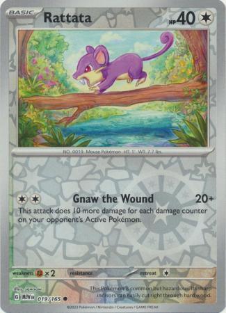 Rattata SV: 151 Common • 019/165 Reverse Holofoil by Shark Pop Culture on MYNTED