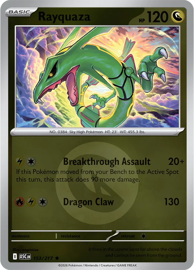 Rayquaza - 153/217 - Reverse Holofoil (Energy Symbol Pattern) by The Archive Stop on MYNTED