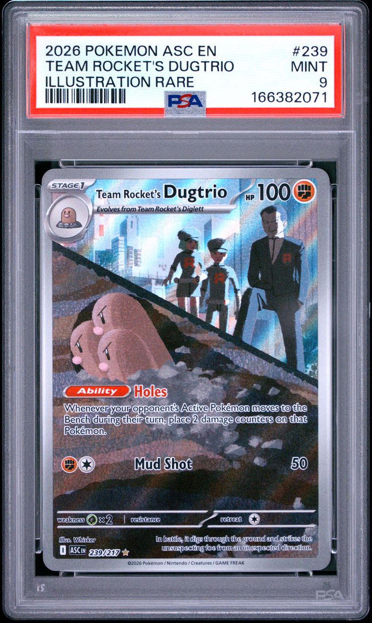 PSA 9 Team Rocket's Dugtrio Ascended Heroes Illustration Rare 239/217