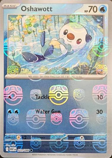 oshawott white flare masterball pattern 021/086