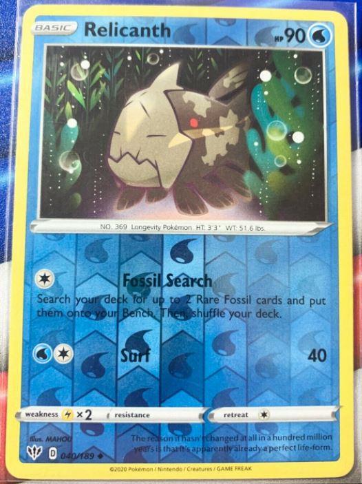 Relicanth [Reverse Holo] 40 Pokemon Darkness Ablaze by Moe‘s Vault on MYNTED