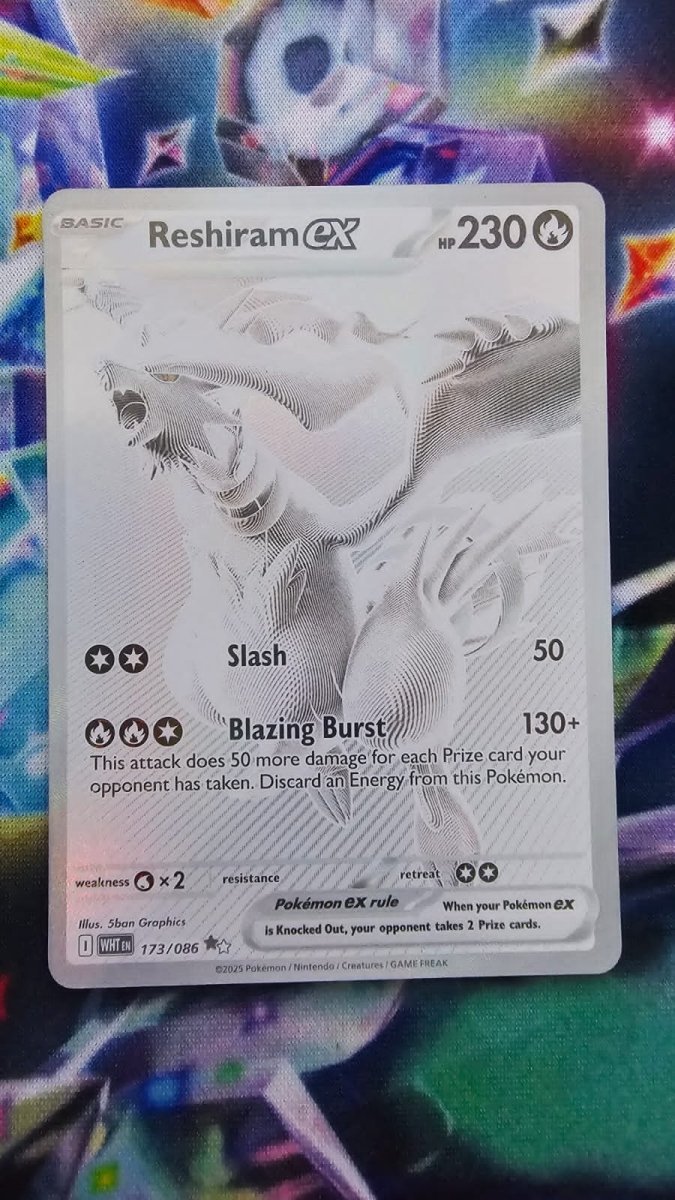 Reshiram EX 173/086 - White Flare - Black White Rare by Light Collectibles on MYNTED