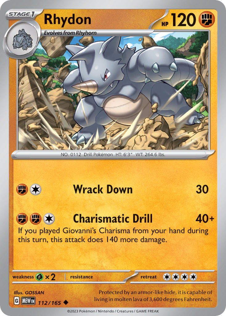 Rhydon · 151 (MEW) 112 (Normal) by PokeMarsi on MYNTED