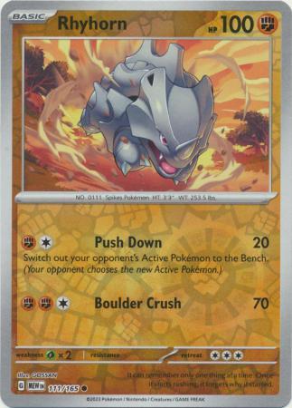 Rhyhorn SV: 151 Common • 111/165 Reverse Holofoil by Shark Pop Culture on MYNTED