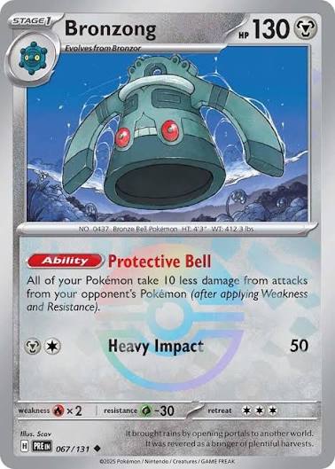 bronzong POKEBALL REVERSE HOLO Prismatic Evolutions 067/131
