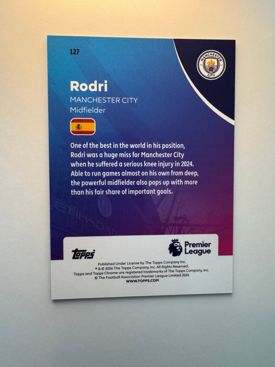 Rodri Refractor — 2026 Topps Chrome Premier League — Manchester City by KitRoom Cards on MYNTED