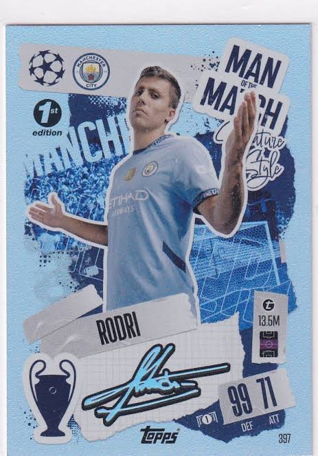 Rodri Man of the Match Signature Style Manchester City 397