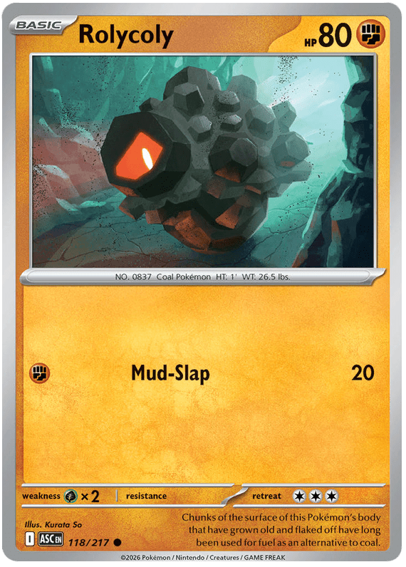 Rolycoly 118/217 Common | Mega Evolution – Ascended Heroes by Worth the XP on MYNTED