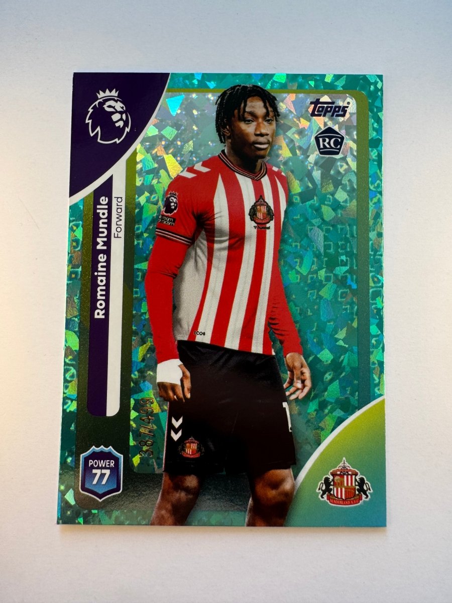Romaine Mundle 354 Green Crystal 387/499 — 2025 - 26 Topps Premier League — Sunderland AFC RC by KitRoom Cards on MYNTED