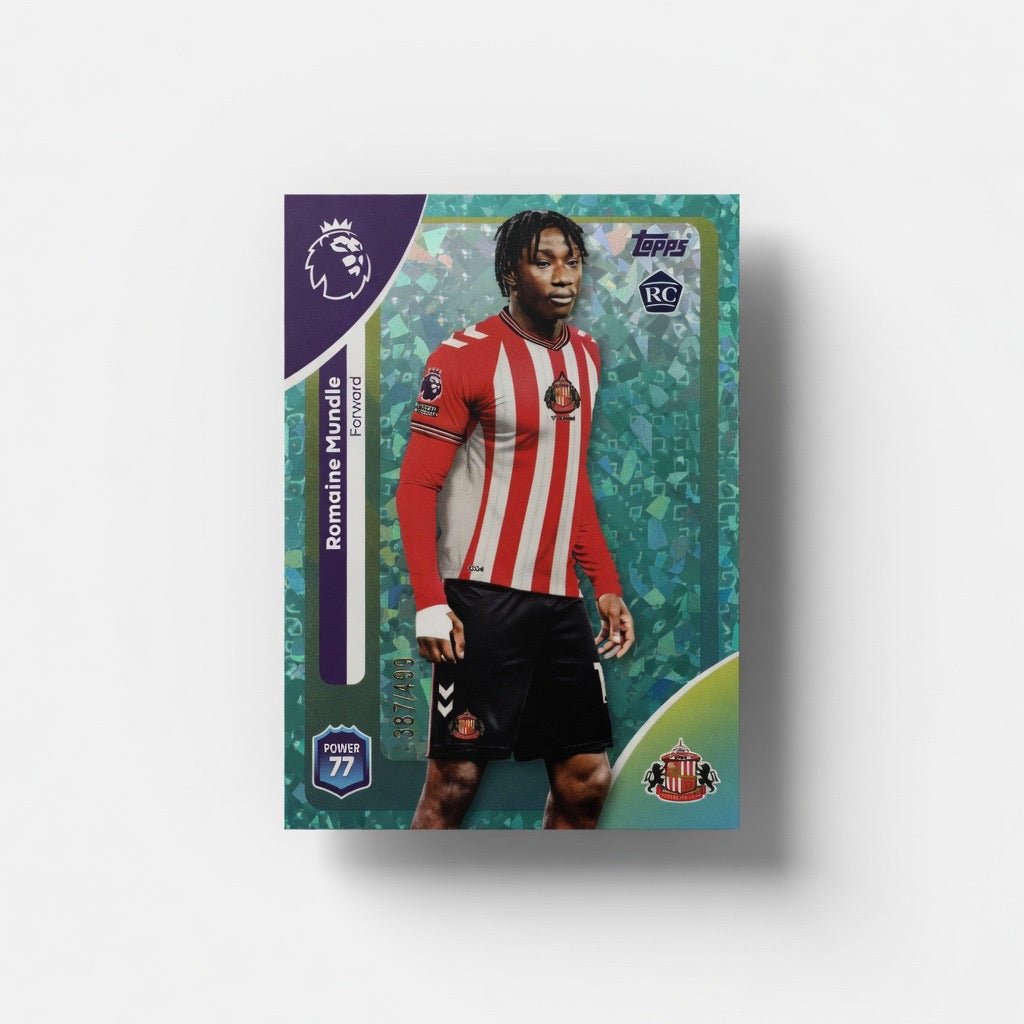 Romaine Mundle 354 Green Crystal 387/499 — 2025 - 26 Topps Premier League — Sunderland AFC RC by KitRoom Cards on MYNTED