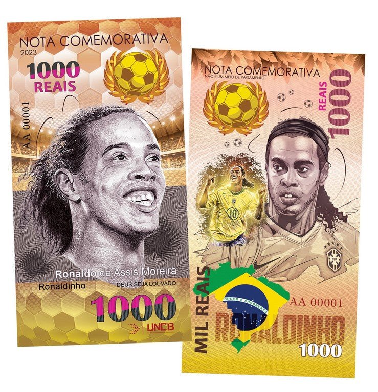 Ronaldinho 1000 Riais UNCB banknote by UNCB on MYNTED