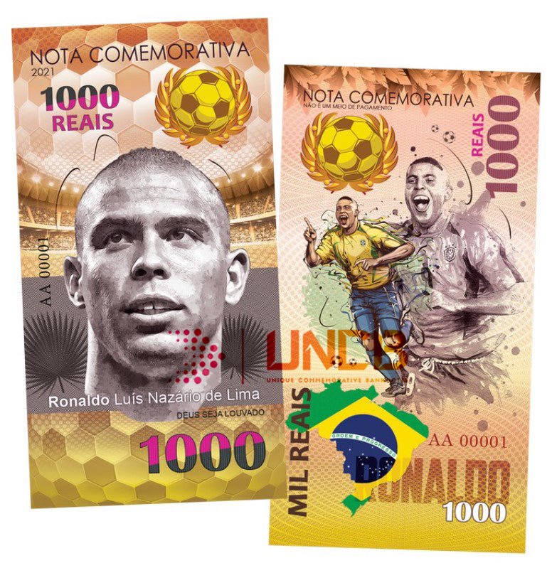 Ronaldo Luis 1000 Reais UNCB banknote by UNCB on MYNTED