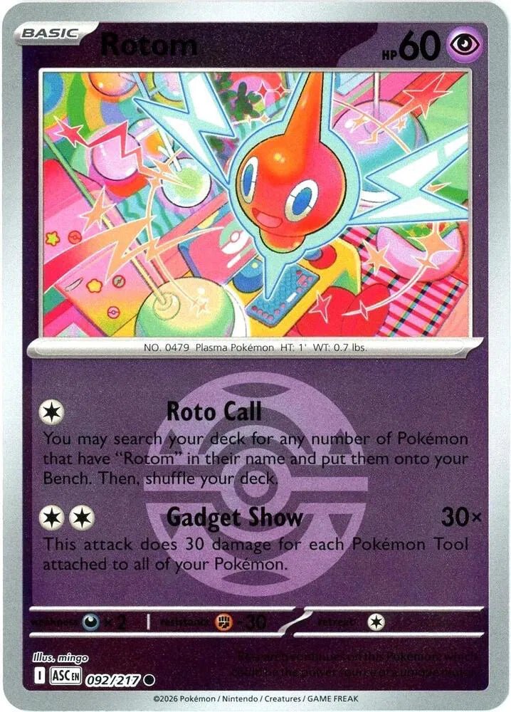 Rotom 092/217 - Ascended Heroes - Dusk Ball Pattern by Light Collectibles on MYNTED