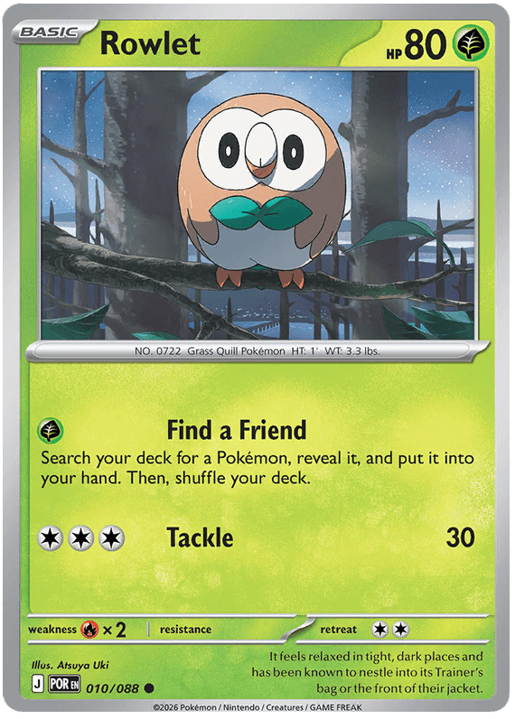 Rowlet 010/088 Common | Mega Evolution – Perfect Order by Worth the XP on MYNTED