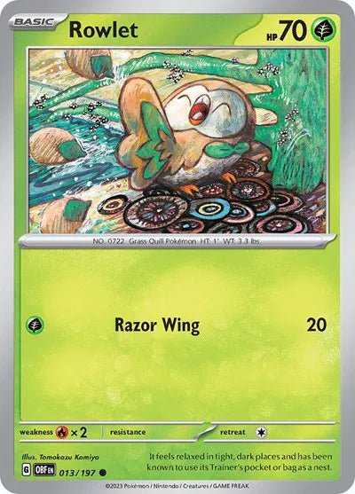 Rowlet 013/197 · Normal (Obsidian Flames) by Devastation Collectibles on MYNTED