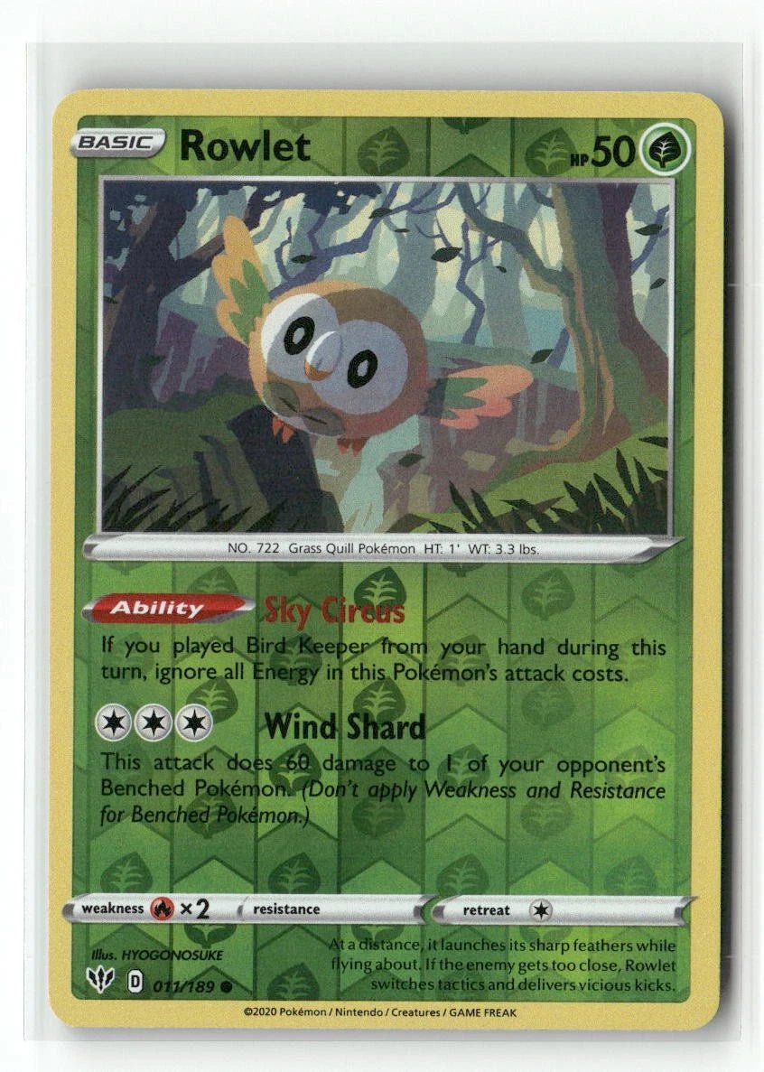 Rowlet [Reverse Holo] 11 Pokemon Darkness Ablaze by Moe‘s Vault on MYNTED