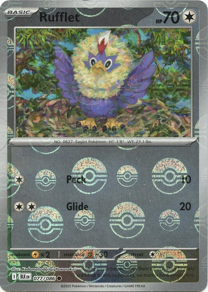 Rufflet 077/086 BLK Poke Ball Pattern by The Cardboard Grind on MYNTED