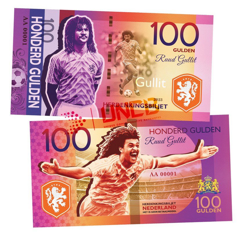 Ruud Gullit 100 Gulden UNCB banknote by UNCB on MYNTED