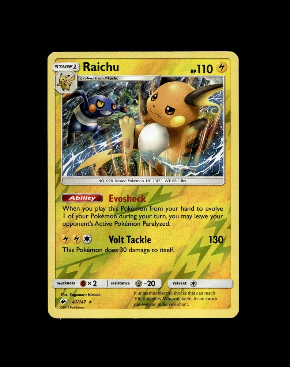 Raichu Burning Shadows Holo Rare 41/147