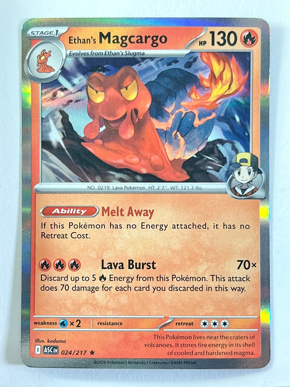 Ethan’s Magcargo 024/217 Holo Rare Ascended Heroes
