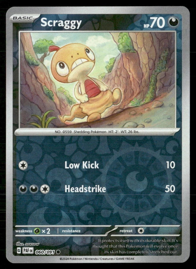 Scraggy [Reverse Holo] #60 Pokemon Paldean Fates