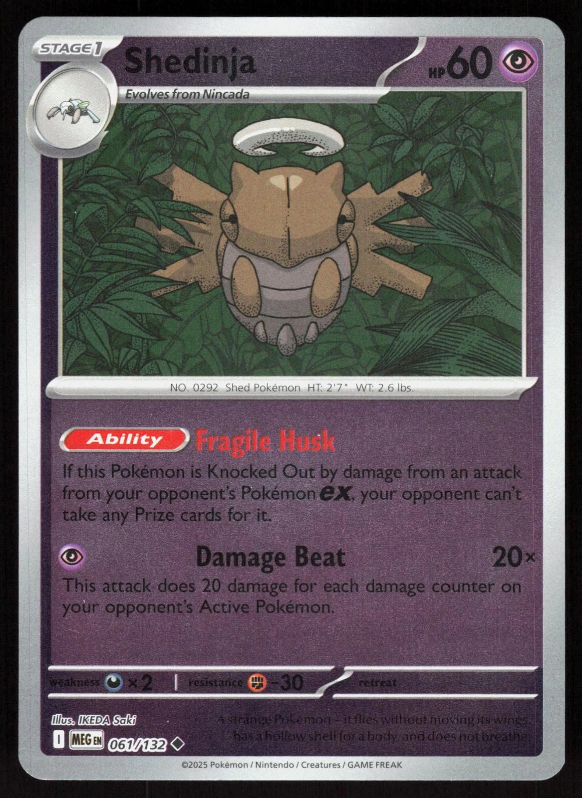 Shedinja [Reverse Holo] #61 Pokemon Mega Evolution