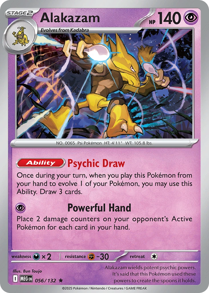 Alakazam 056/132 Rare Mega Evolution Pokemon Holo