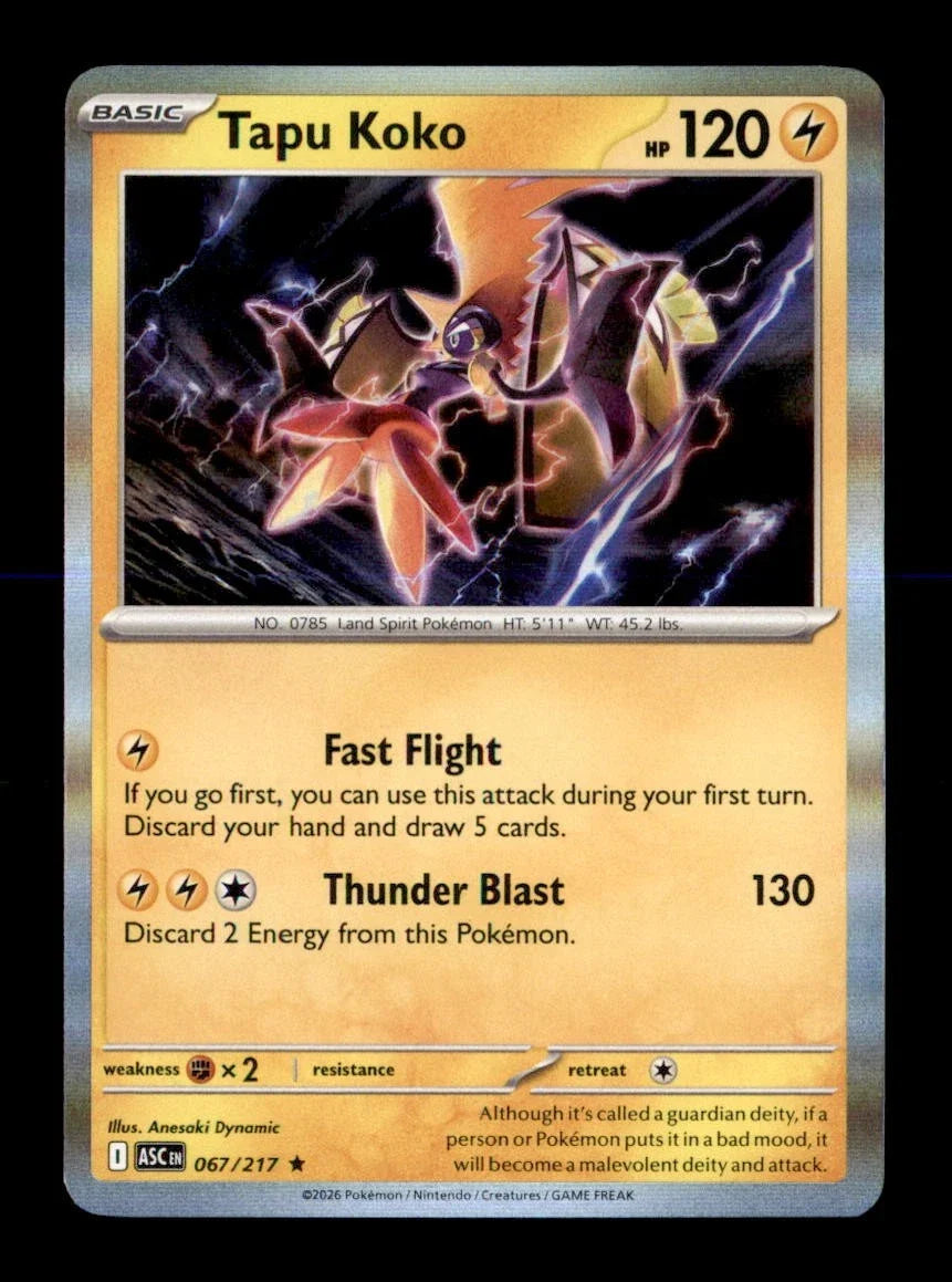 Tapu Koko 067/217 Rare Ascended Heroes Pokemon Holo