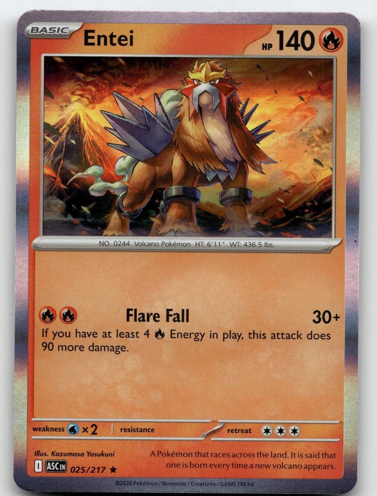 ENTEI 025/217 RARE HOLO ME: ASCENDED HEROES