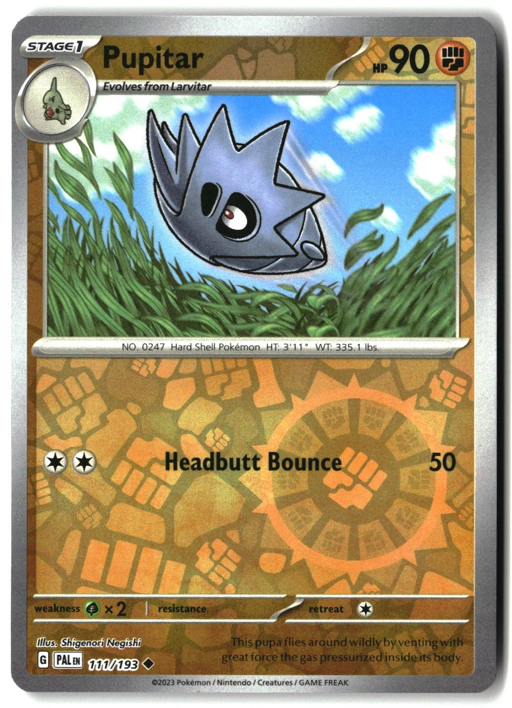 Pupitar 111/193 Uncommon Paldea Evolved Pokemon Reverse Holo