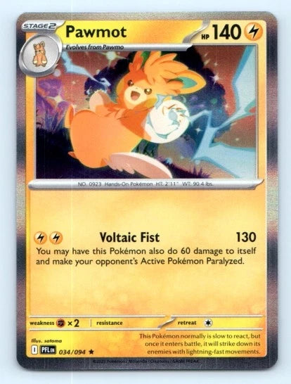 Pawmot 034/094 ~ Rare Holo English