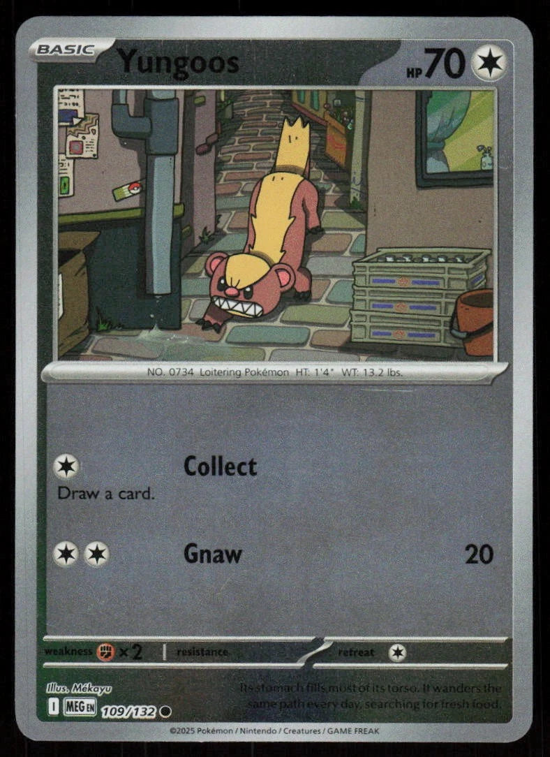 Yungoos [Reverse Holo] #109 Pokemon Mega Evolution