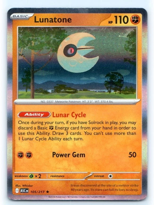 Lunatone 105/217 ~ Rare Holo English
