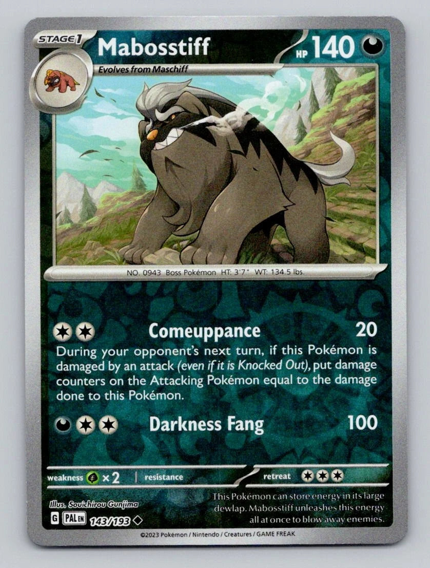 Mabosstiff [Reverse Holo] #143 Pokemon Paldea Evolved