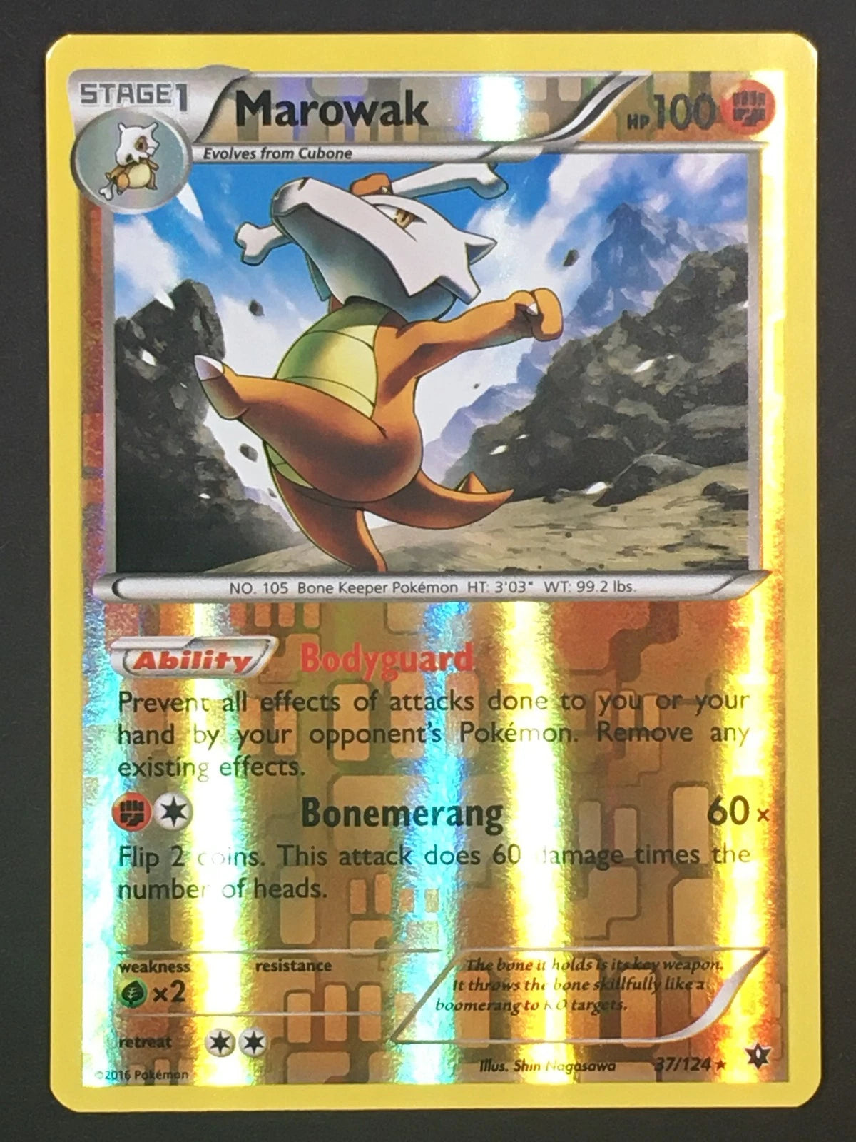 Pokemon TCG Marowak Rare XY - Fates Collide 37/124 Reverse Holo