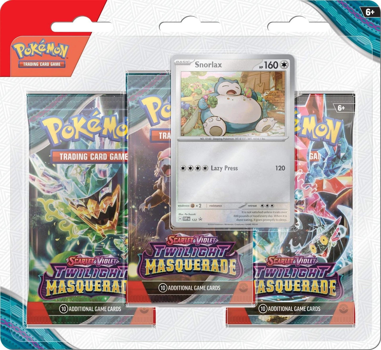 Pokémon TCG: Scarlet & Violet—Twilight Masquerade 3-Pack Blister (Snorlax Promo)