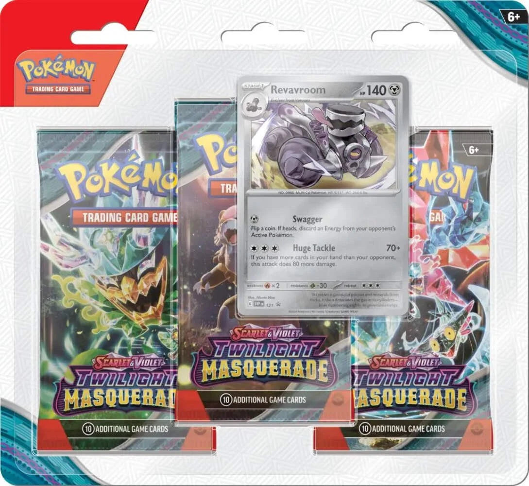 Pokémon TCG: Scarlet & Violet—Twilight Masquerade 3-Pack Blister (Revavroom)