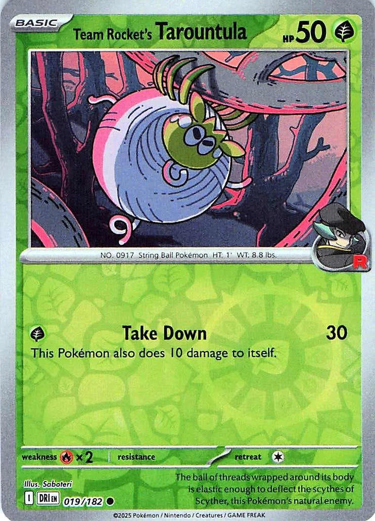 Team Rocket's Tarountula Destined Rivals Common 019/182 REVERSE HOLO