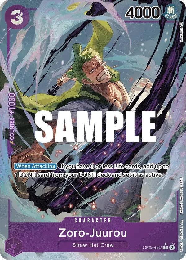 One Piece Awakening of the New Era Zoro-Juurou Alt Art OP05-067 NM English