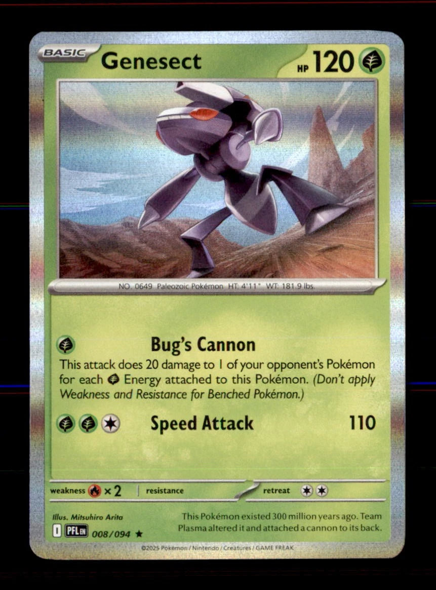 Genesect 008/094 Rare Phantasmal Flames Pokemon Holo