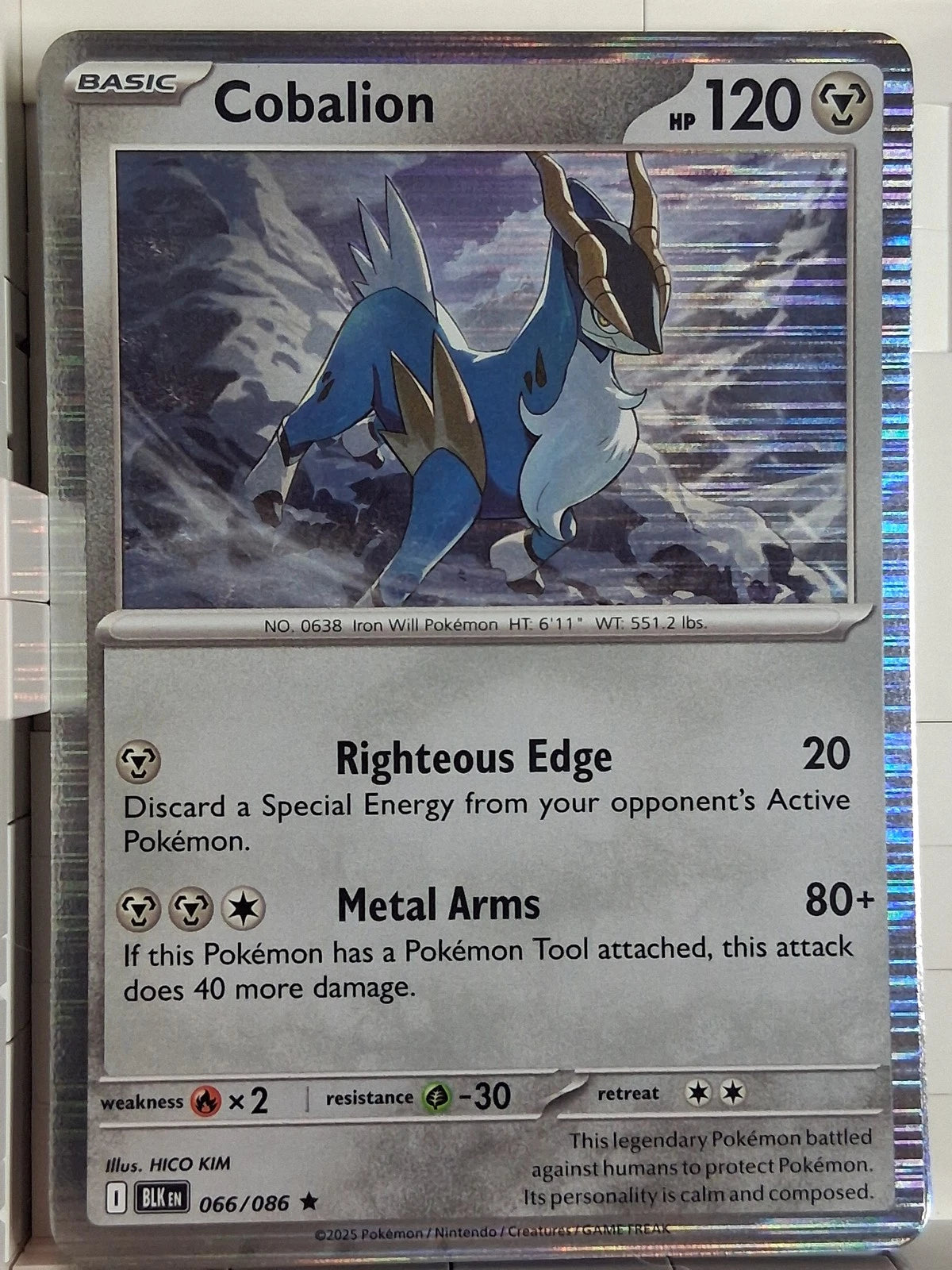 Cobalion 066/086 Black Bolt Rare Holo