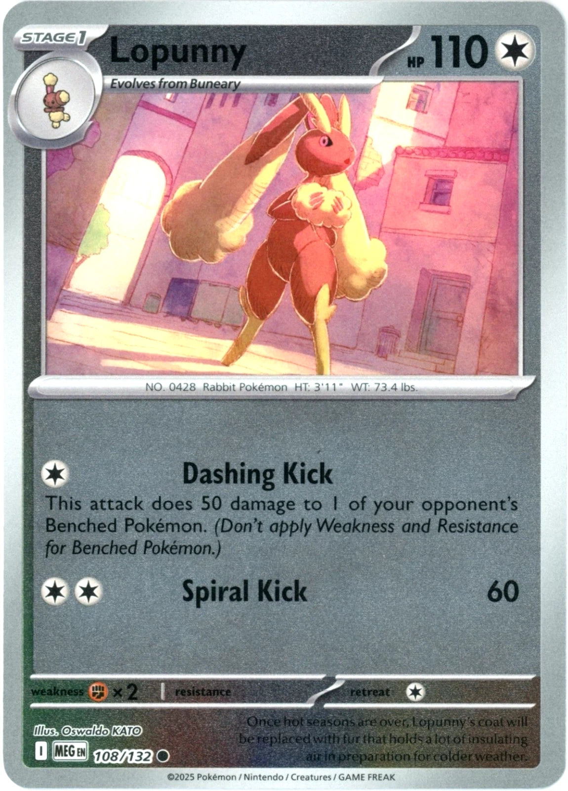 Lopunny [Reverse Holo] #108 Pokemon Mega Evolution