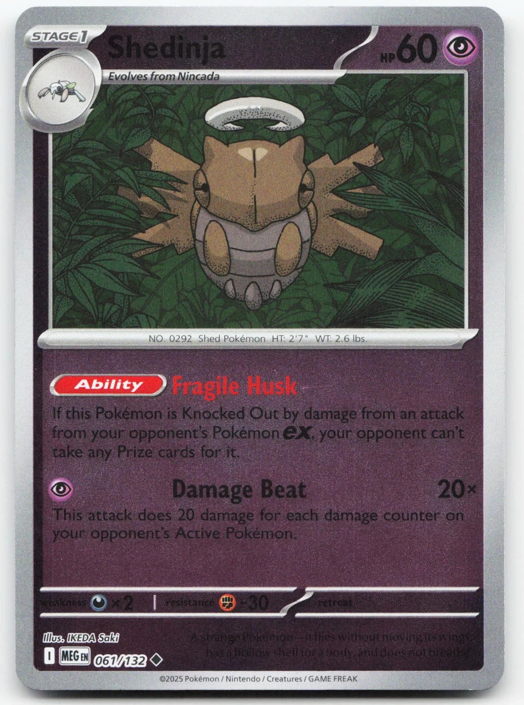 Shedinja [Reverse Holo] #61 Pokemon Mega Evolution