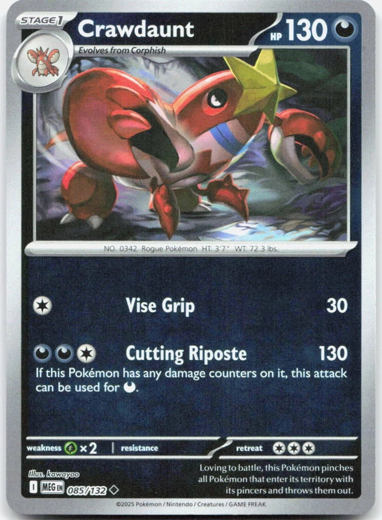 Crawdaunt [Reverse Holo] #85 Pokemon Mega Evolution