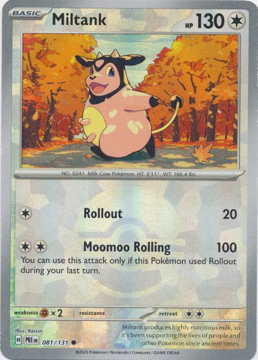 miltank POKEBALL REVERSE HOLO Prismatic Evolutions 081/131