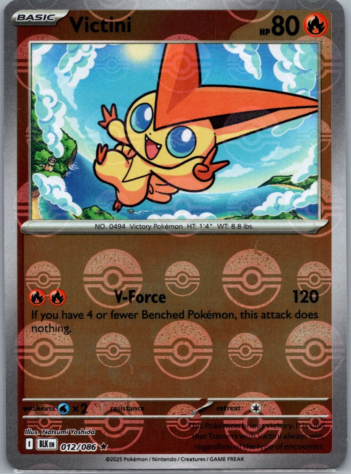 victini black bolt pokeball pattern 012/086