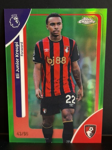 2025-26 Topps Chrome Premier League Eli Junior Kroupi Green /99