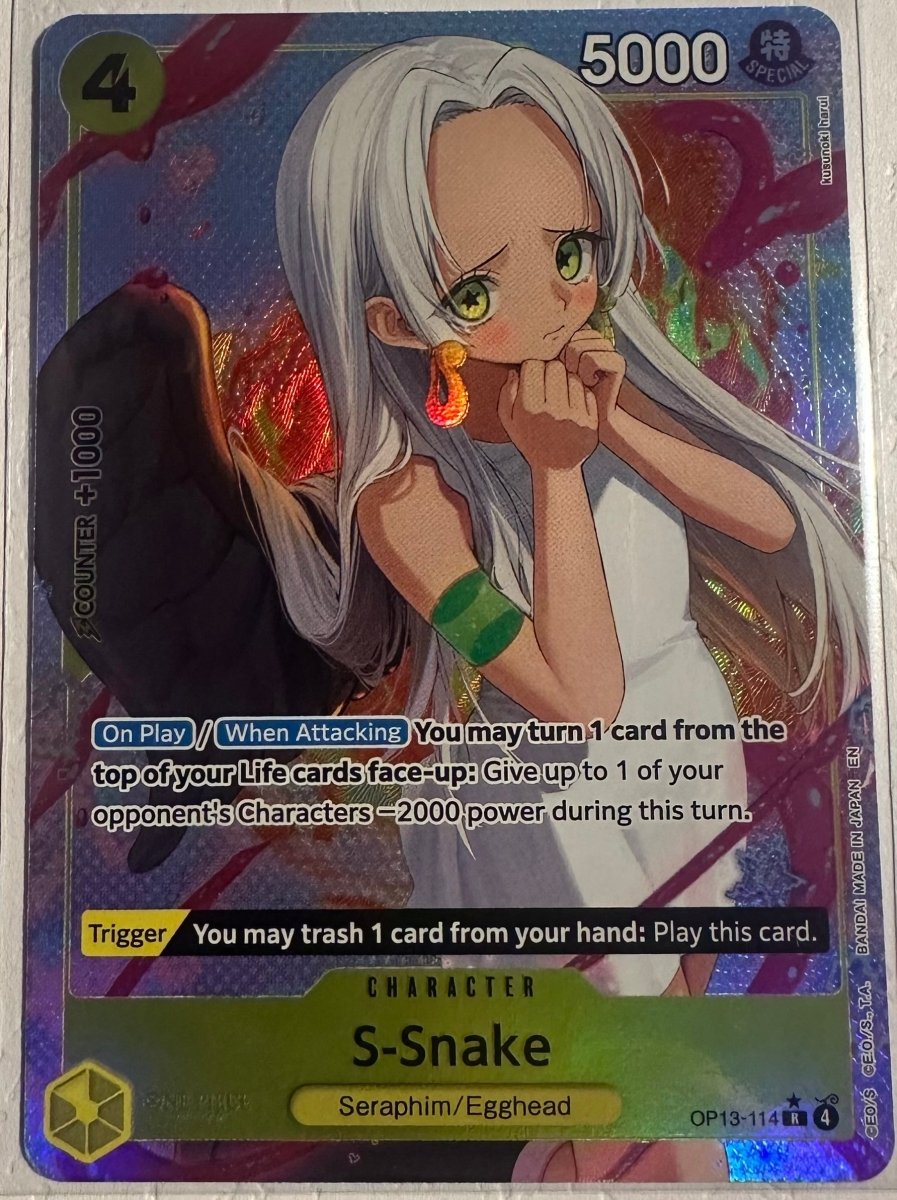 S - Snake (Alt Art) OP13 - 114 R Carrying on His Will - ONE PIECE Card Game ENGLISH by Coolectibles on MYNTED