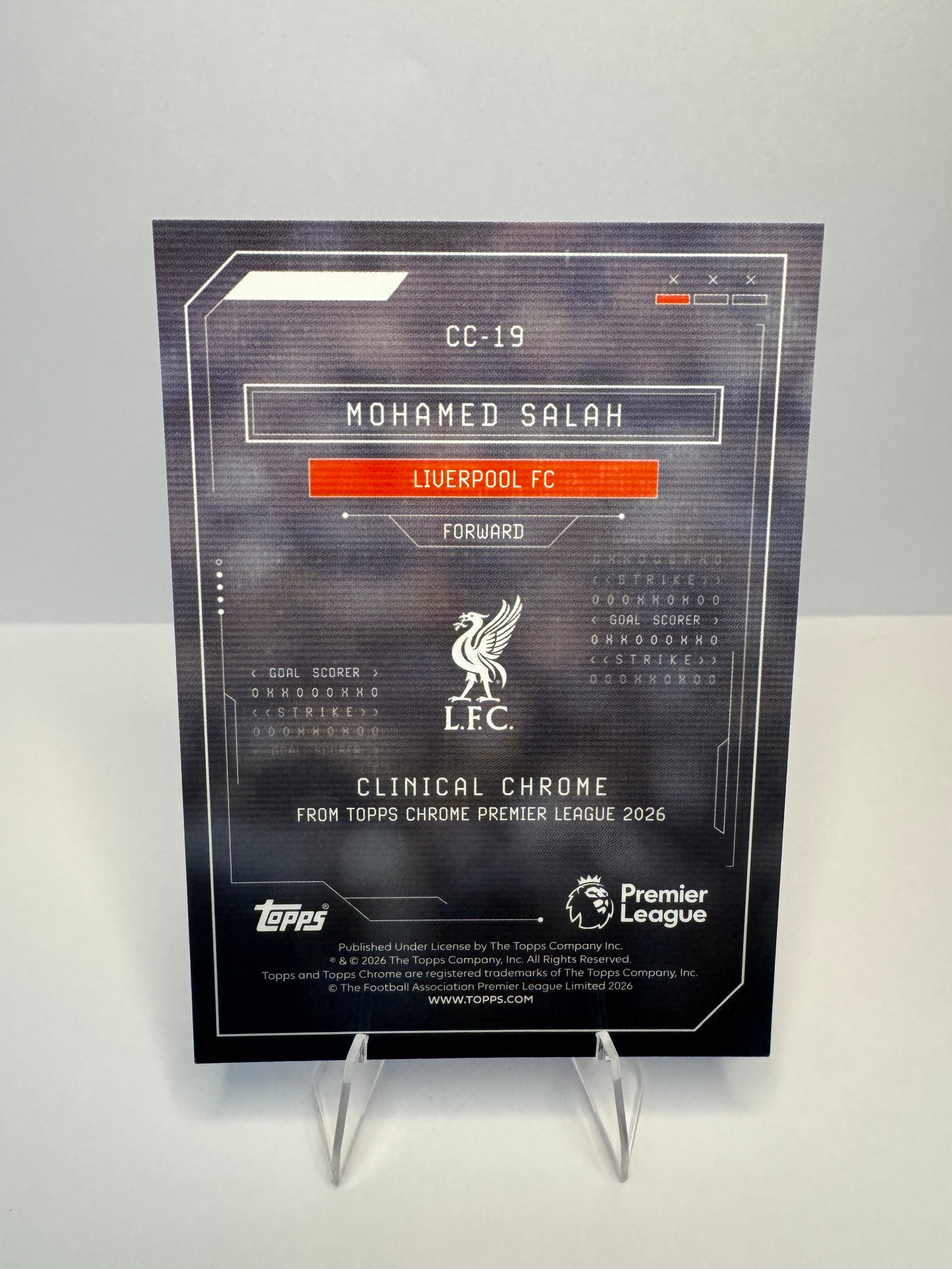 Mohamed Salah CC-19 Clinical Chrome — 2026 Topps Chrome Premier League — Liverpool FC