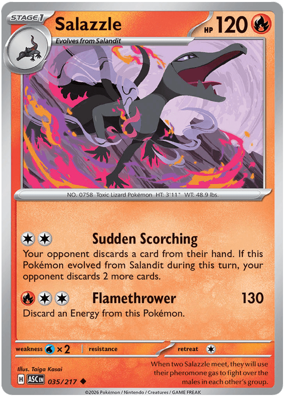 Salazzle 035/217 Uncommon | Mega Evolution – Ascended Heroes by Worth the XP on MYNTED